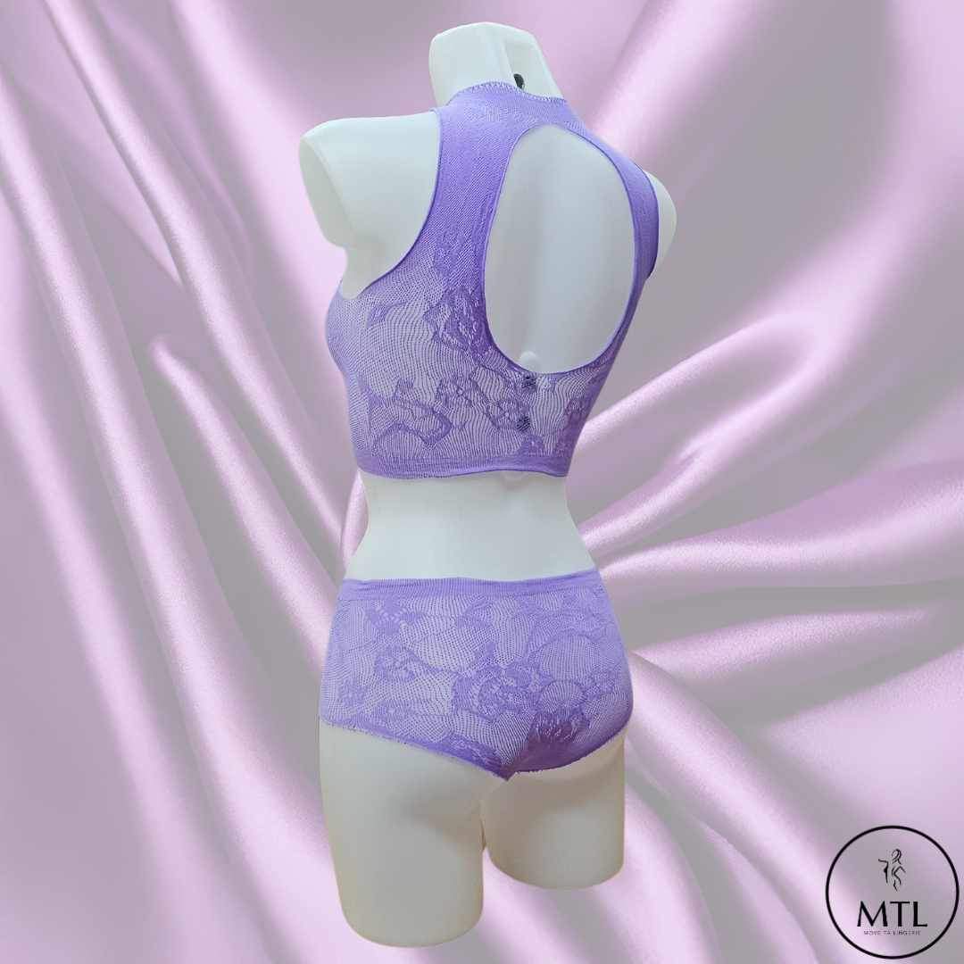 Ensemble de lingerie 2 pièces : brassière décorative + shorty (Ref 053)