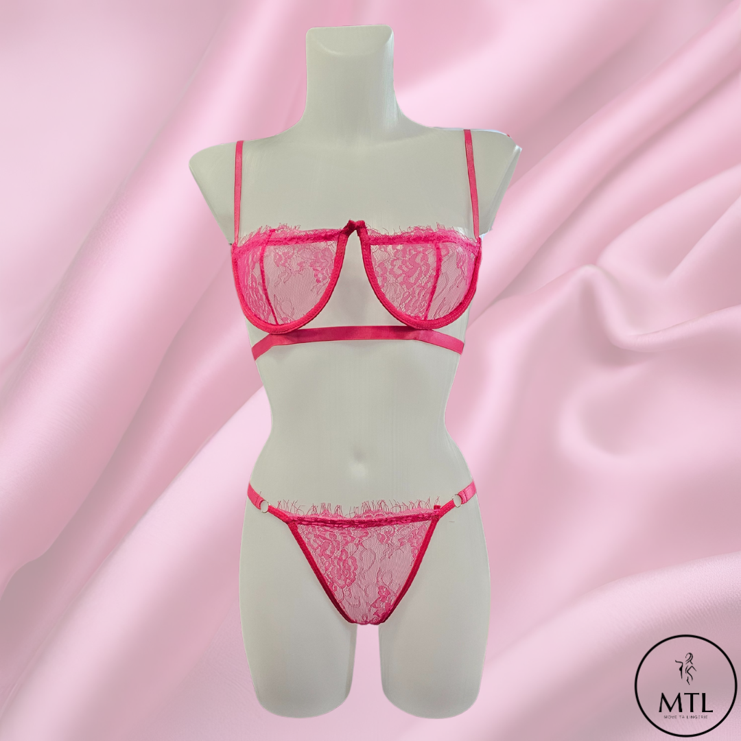 Ensemble de lingerie sexy 2 pièces : Soutien gorge + string (Ref 034)